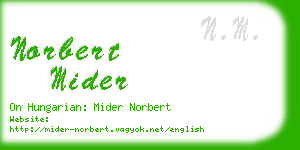 norbert mider business card